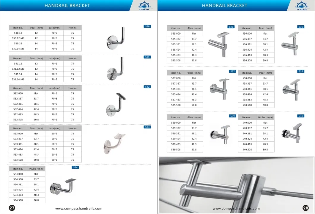 Stair Guardrail Hardware Clip Stainless Steel Glass Fence Accessories Handrail Support Bracket